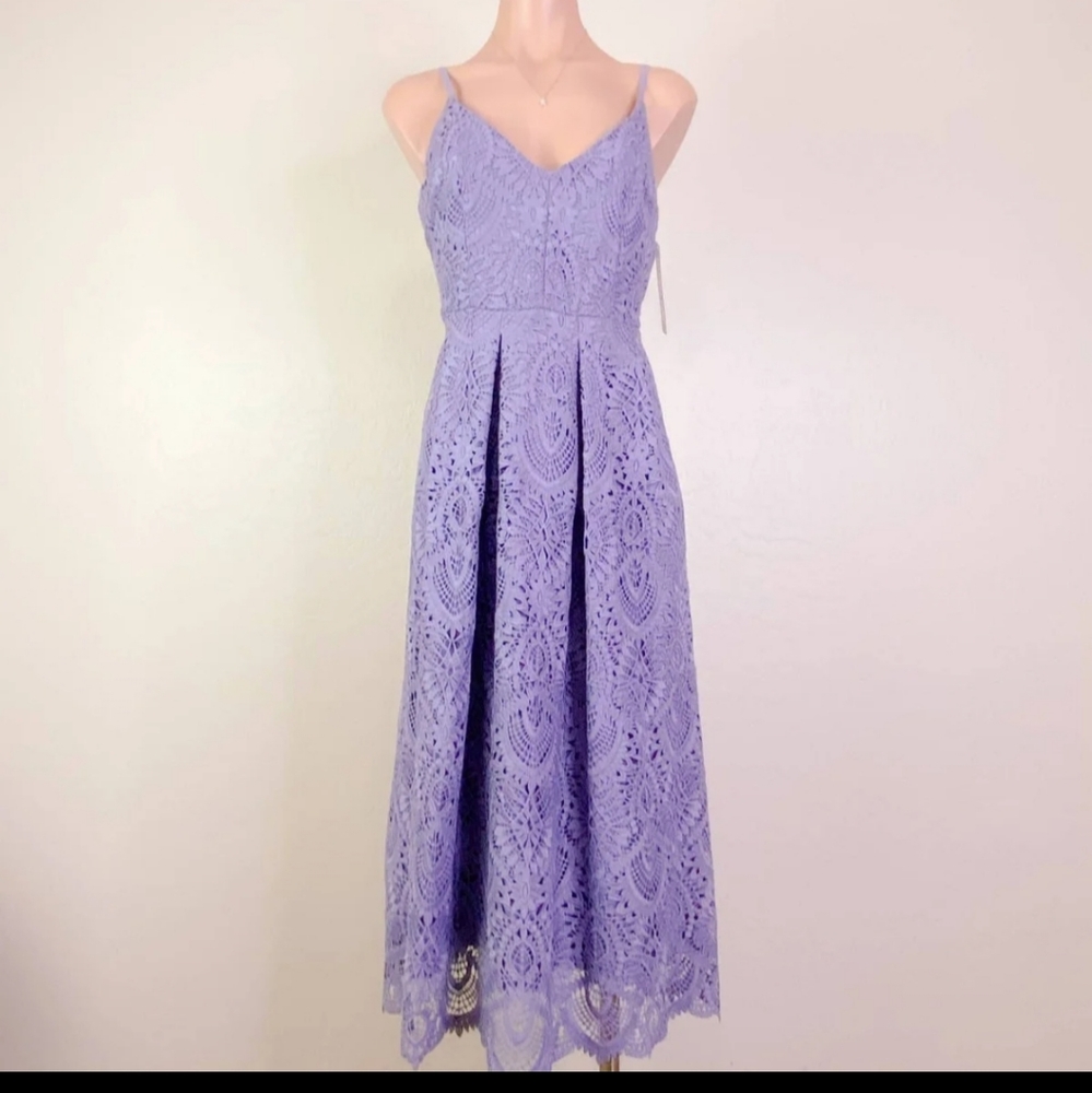Gianni Bini Lavender Lace Midi Dress - Picture 1 of 9